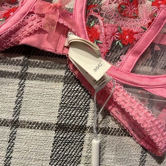 NWT For Love And Lemons Pink Bra in 30C - Picture 8 of 9